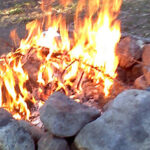 A small campfire